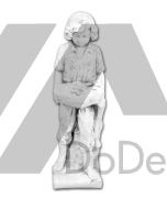 Decorative sculpture - a boy with puppies