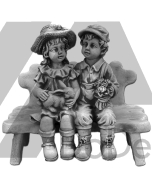 Figury ogrodowe z betonu - dzieci na ławeczce