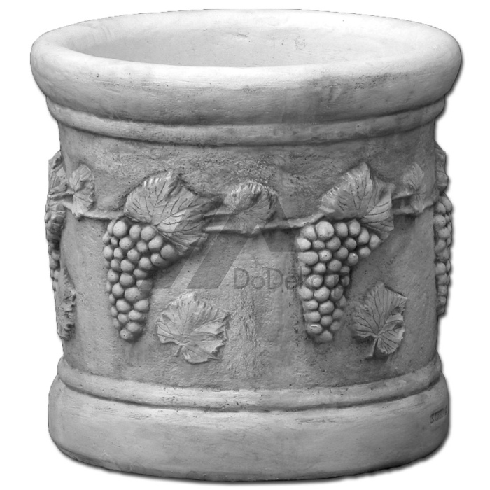 An elegant garden pot with grapes