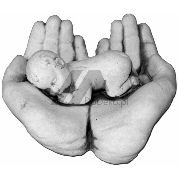 Child figurine in hands