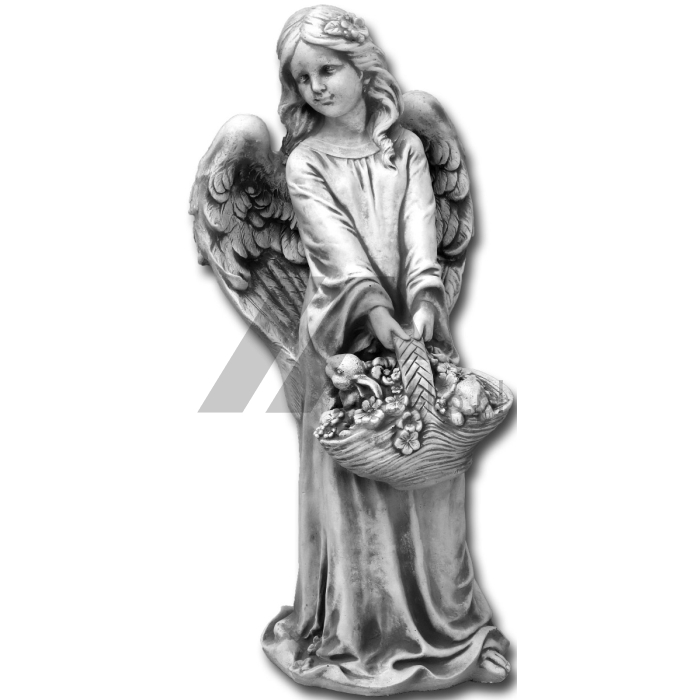 Sculpture of an angel with a basket